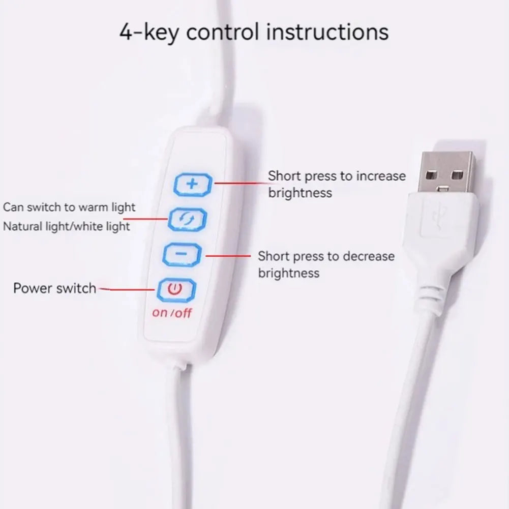 LED Half Moon Light for Nail 39CM Table Lamp U-Shaped Fill Light Specific Desk Work Lighting for Salon Tattoos Eyebrows Beauty