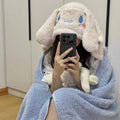 New Cartoon Cinnamoroll Kuromi Melody Blanket Hooded Poncho Blanket Office Student Nap Blanket Air Conditioning Blanket Gift