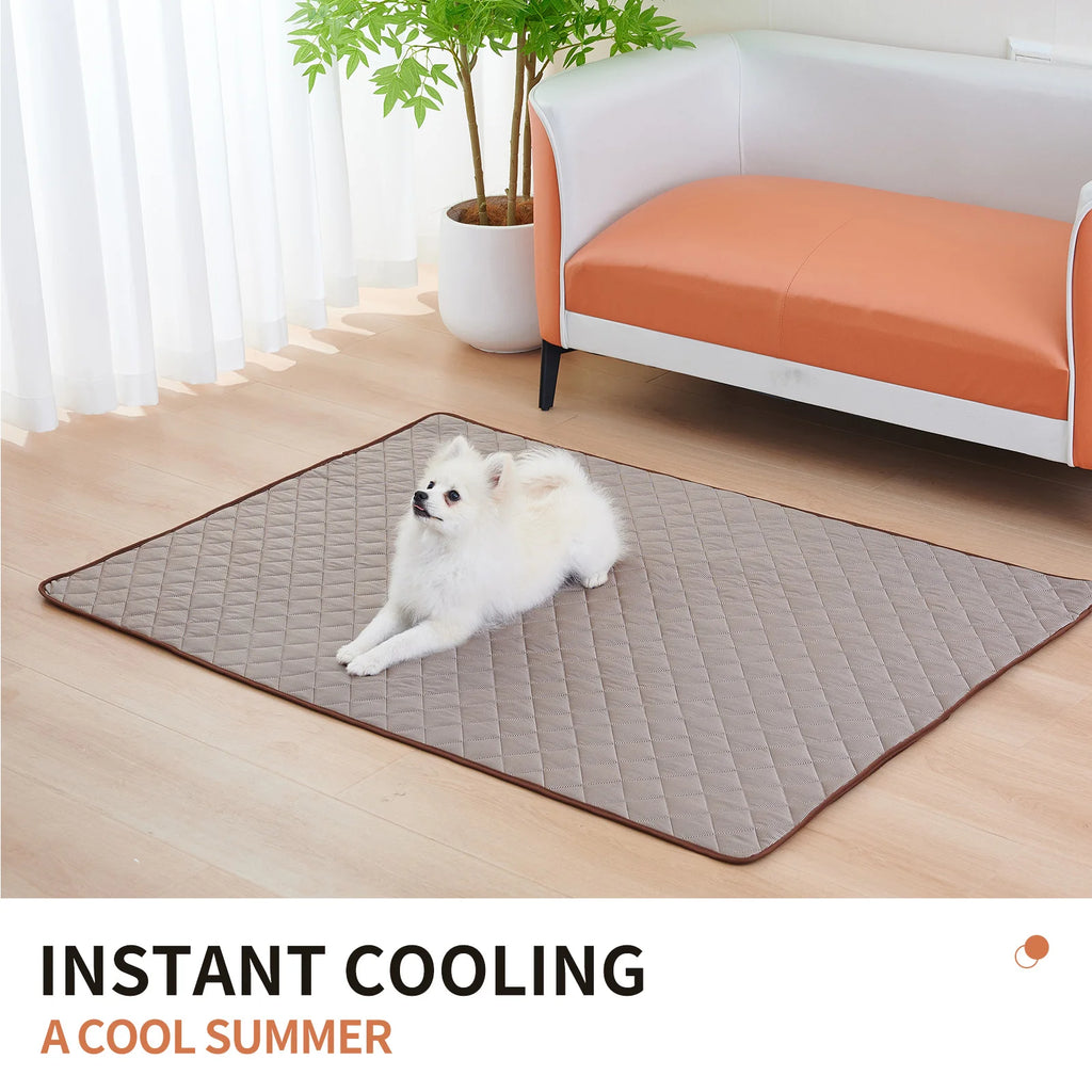 Pet Cooling Mat Dog Cat Sleeping Pad Cool Ice Silk Moisture-proof Mattress Cushion Summer Small Animal Cold Bed 5 sizes