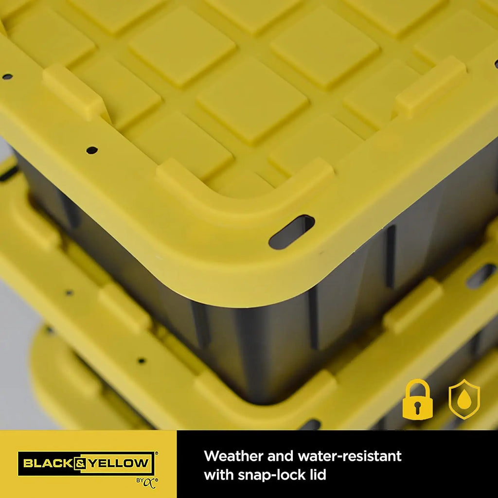 5GL Heavy Duty Tough Storage Container & Snap-Tight Lid,8.6"H*12.3"W*16.4"D,Weather-Resistant Design and Stackable[6 Pack]
