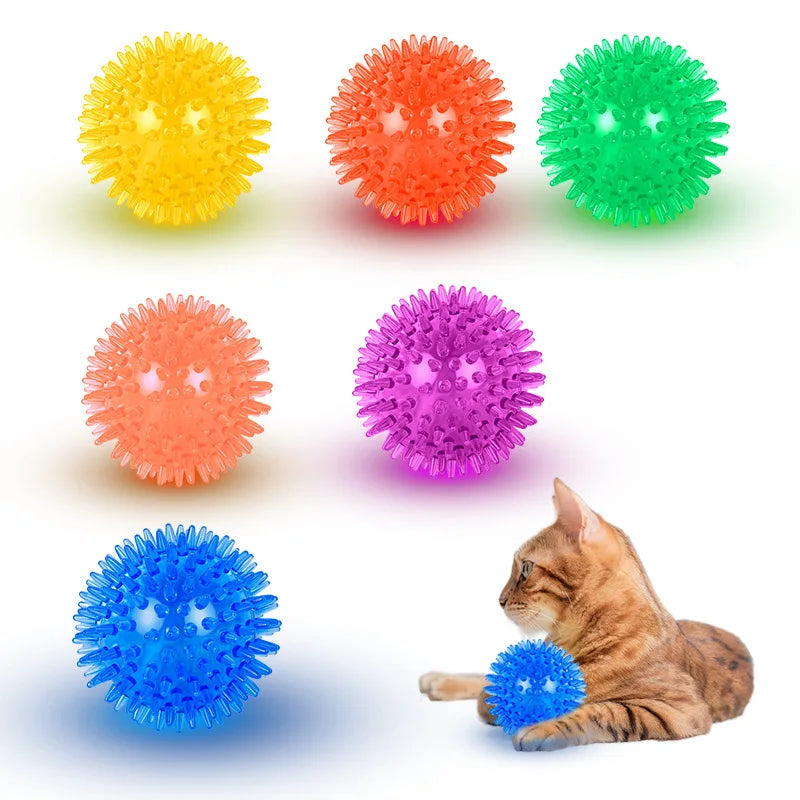 Dog Toys Sound Toy Bouncy Ball Pet Toy Polka Squeaky Tooth Cleaning Ball TPR Training Pet Teeth Chewing Toy