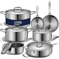 5Ply Stainless Steel Cookware Set, 12Piece Pots and Pans Set Induction Compatible, Oven Safe 800F NonToxic, No Coatings Built t