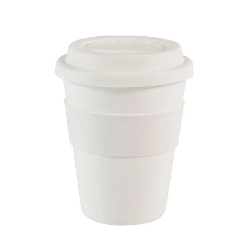 400ml Travel Mug With Silicone Lid Convenient Reusable Heat Insulated Tea Coffee Cup PP Plastic Anti-fall With Non-slip Sleeve