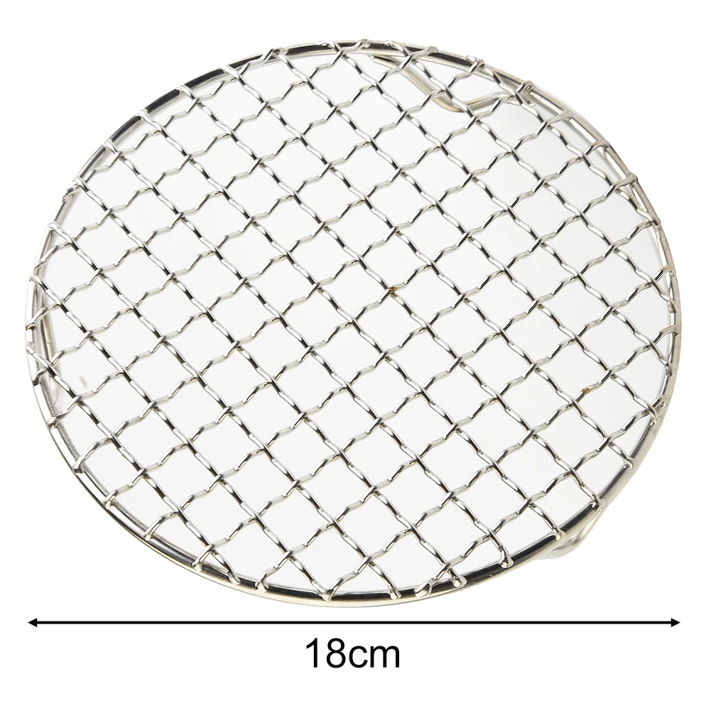 13-35cm Stainless Steel Round Bbq Net With Foot Barbecue Round Cooling Baking Rack Camping Outdoor Mesh Wire Net