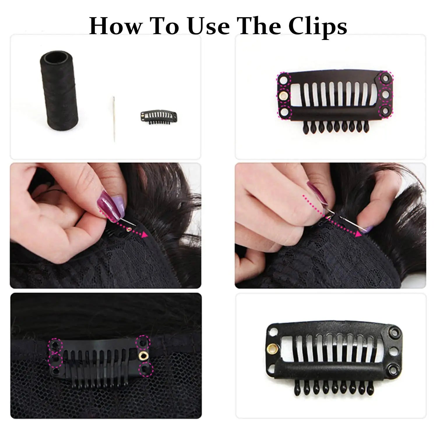 20/50/70/100Pcs Snap Clips Hairpiece Tools Clips 9-Teeth U-Shape  Clip In Hair Extensions Hair Clips For Human Hair Snap Hairpin