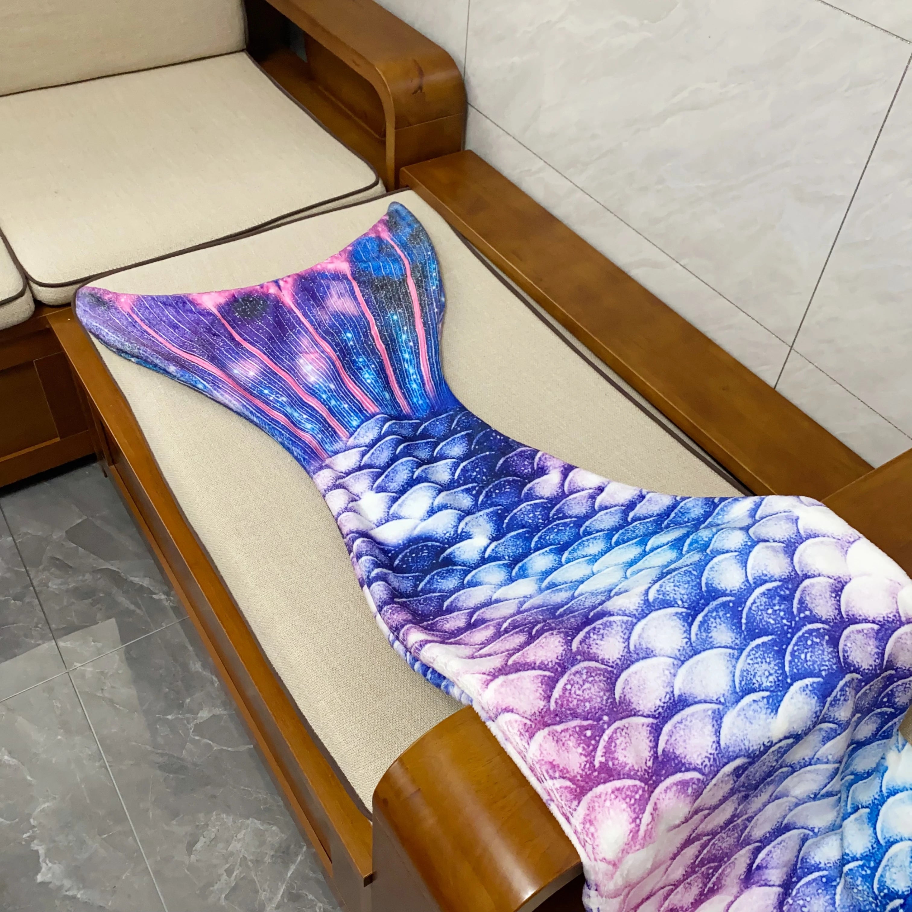 Mermaid Blanket Sleeping Bag Anti Kick Flannel Quilt Soft Fabric High Color Fastness Children Birthday Gift Fish Tail
