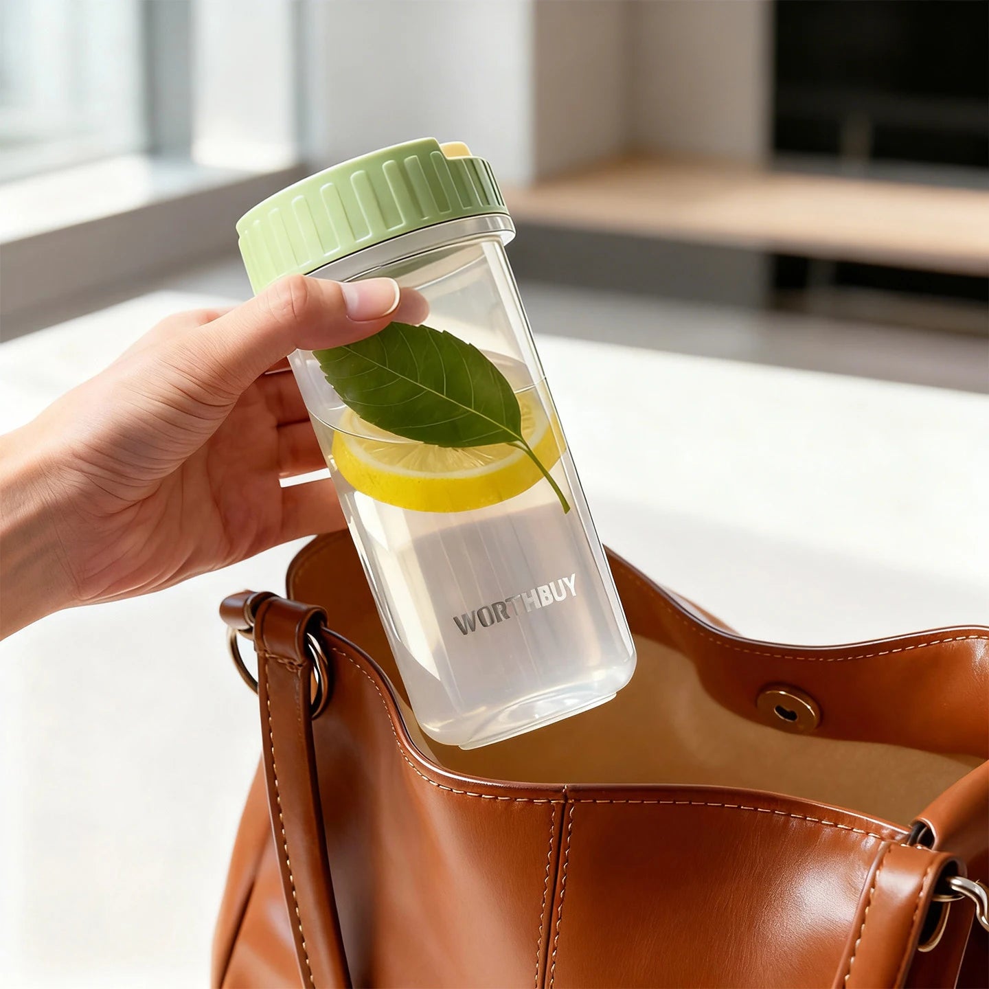 Clear Plastic Water Cup Tumbler Outdoor Portable Heat-Resistant Drinking Cup For Students Leak Proof Juice Beverage Coffee Cup