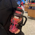 1100ML Large Mouth Water Bottle with Straw and Infuser Leak Proof Lid Portable Travel Beach Outdoor Adventure Sport Tumbler Cup