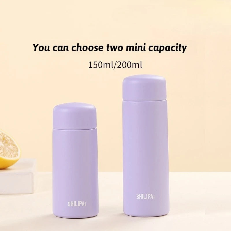 150ml/200ml Mini 316 Stainless Steel Portable Thermos Cup Vacuum Thermal Insulation Pocket Cup with Tea Strainer Water Bottle