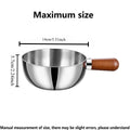 Stainless Steel Saucepan with Wood Handle, 14cm Mini Pot for Camping Dorm Kitchen, Portable Cookware