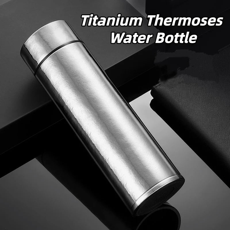Titanium Insulated Water Bottle Travel Mug with Tea Infuser Separation Stylish Coffee Vacuum Flask Drink Cup for Men And Women