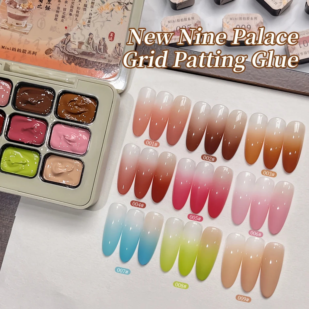 MORDDA 9pcs Gradient Patting Gel Set, Easy Ombre Nail Art Design for DIY Beginners & Salon Professionals, with Premium Finish