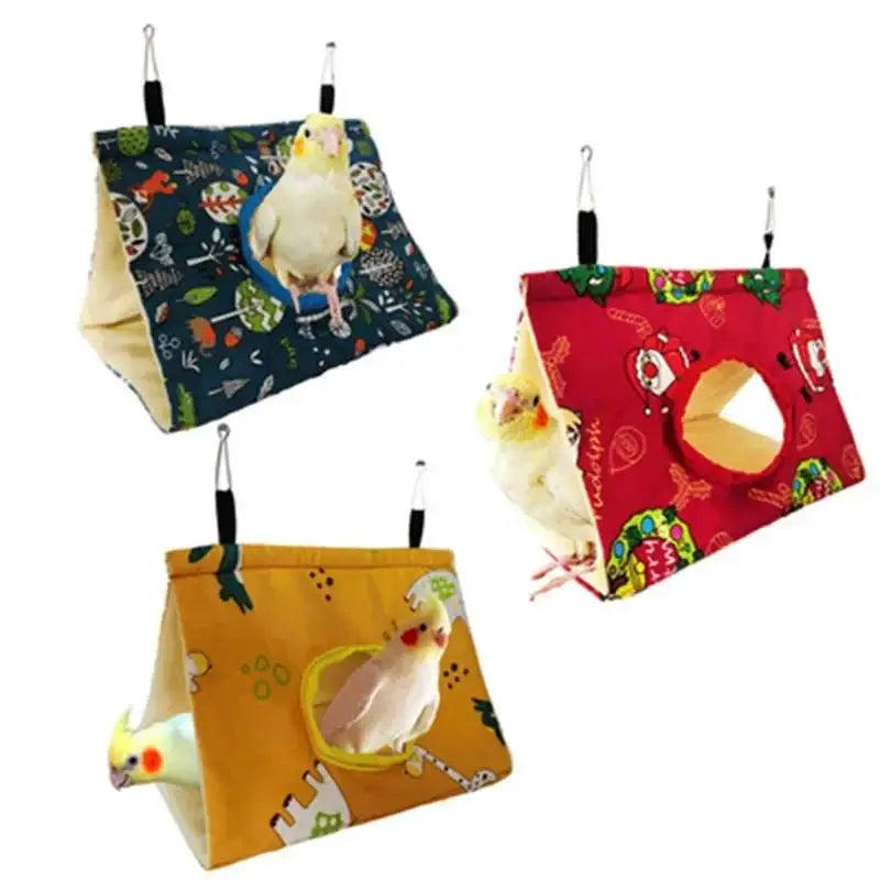 Winter Warm Bird Nest House Parrot Hanging Hammock Velvet Shed Hut Finch Cage Plush Birds Hideaway Sleeping Bed Perch Swing