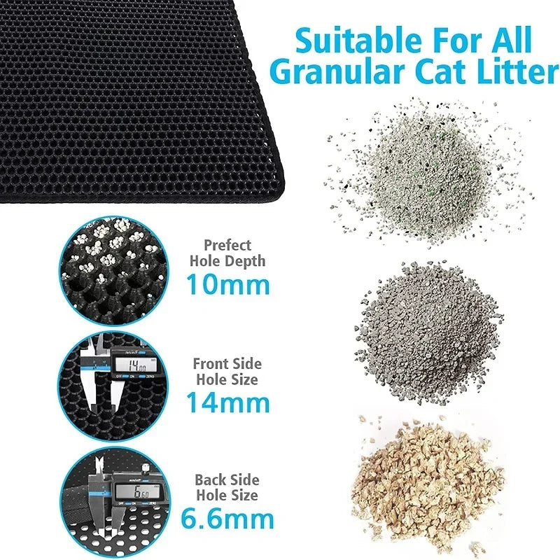 Cat Litter Mat Double Layer Pet Non Slip Big Pet Litter Box Filter Mat Wear Resistant Waterproof Cat Litter   Mat Clean Supplies