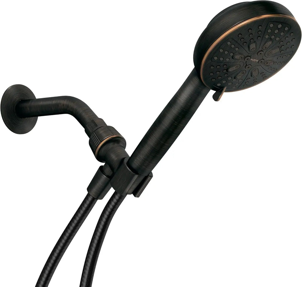 Mediterranean Bronze Handheld Shower Head with 8 Spray Settings for Powerful Customized Showering Experience