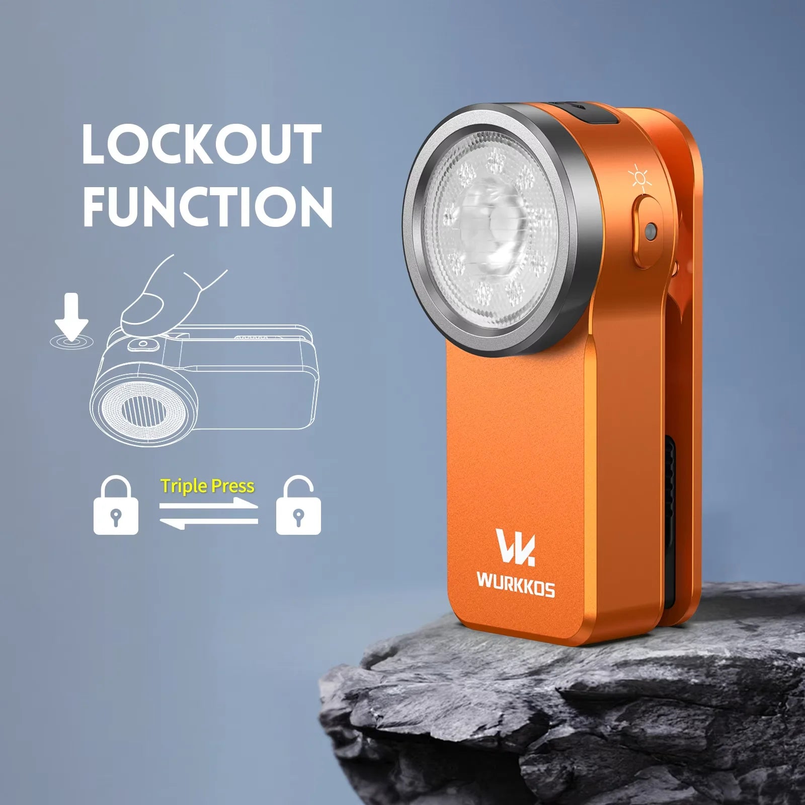 Wurkkos HD03 680LM Mini Clip Light USB Rechargeable Pocket Flashlight Spotlight/Floodlight Portable RGB Torch with Magnet