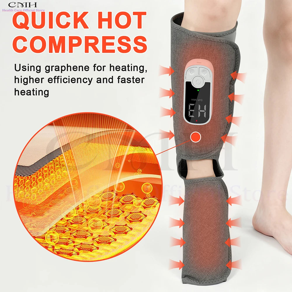 CMH Half Leg Massager with Heat - Air Compression for Foot, Calf & Thigh Muscle Relaxation, Pain Relief, Swelling, Edema & RLS