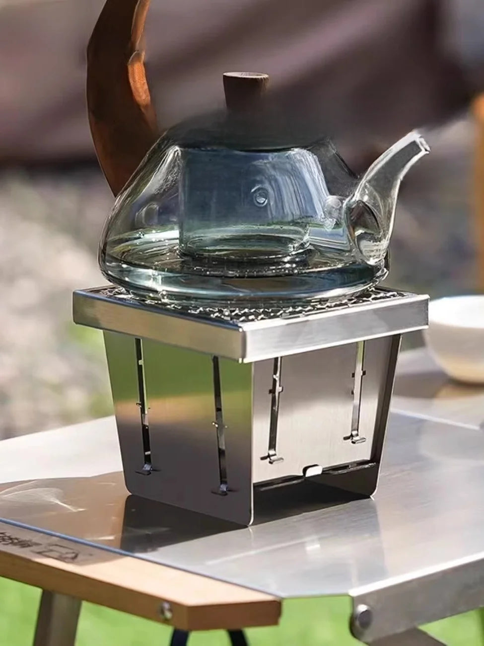 Portable ket Stainl Steel BBQ ill Outdoor Cam Home Garden  Stove Tea Cooking Stove Detachable Butane Fuel