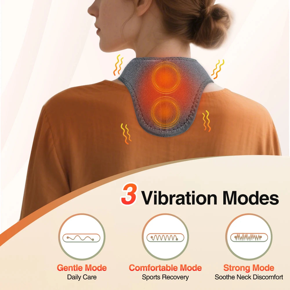 Electric Heated Neck Massage Belt with 5 Adjustable Temperature Levels for Warmth And Neck Massager Muscle Relaxation