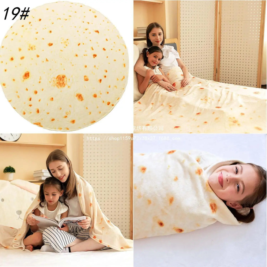 Burrito Pizza Blankets Funny Gifts,Cute Food Wrap Blanket for Adults Kids,Soft and Fuzzy Throw Blankets for Christmas S164