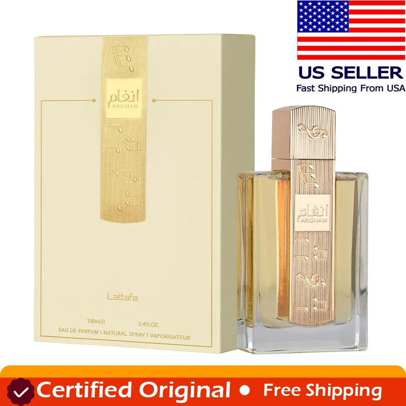 Lattafa Angham Citrus Lavender Musk Amber Vanilla Eau De Parfum Long-Lasting Fragrance for Unisex 3.40 Ounce