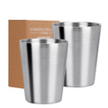 Set of 2 Metal Coffee Mugs Stainless Steel Cup 260ML/300ML Double Wall Stackable Metal Glasses Drinking Mugs for Home Camping