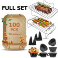 Air Fryer Accessories for Ninja AF400 AF300 DZ201 Air Fryer Racks/Paper/Gloves/Muffin Cup for 7.6L to 9.5L Dual Zone Airfryer