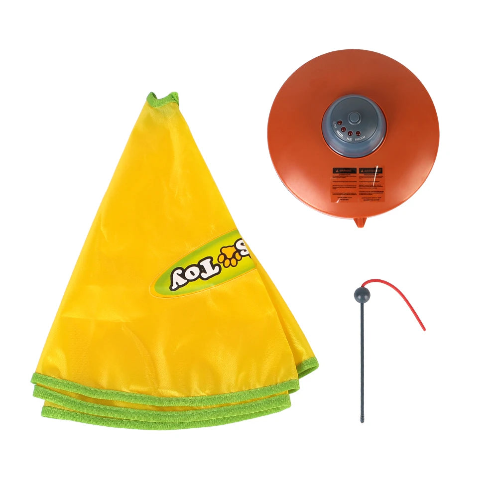 Motion Undercover Mouse Fabric Moving Feather Electric Cat Toy Plate Automatic 4 Speeds Interactive Pet Toy For Cat Kitty