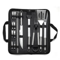 LMETJMA 20Pcs BBQ Grill Tools Set Stainless Steel Heavy Duty Grilling Accessories Kit Grill Utensils Set with Canvas Bag JT49
