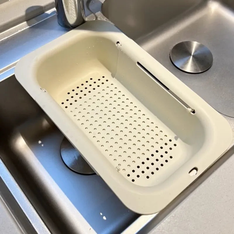 Multi-functional Telescopic Draining Basket Large-capacity Placement Rack Draining Wonder Kitchen Sink for Bowls and Chopsticks