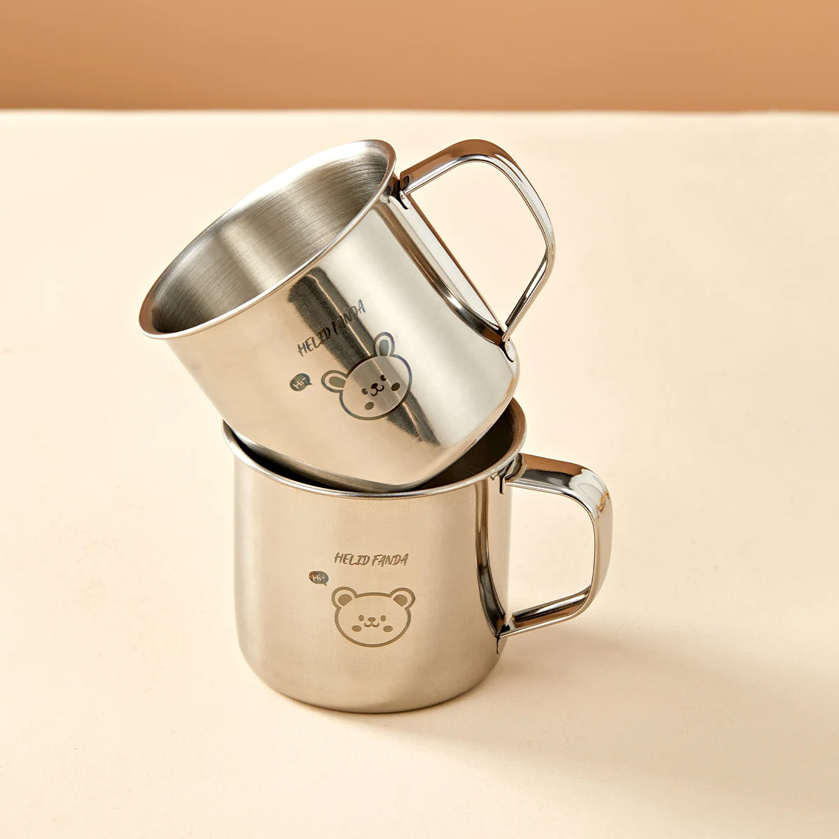 Mini 304 Stainless Steel Water Cup For Kids Durable Anti Scald Children Drinking Cup With Handle Milk Coffee Mug Drinkware N