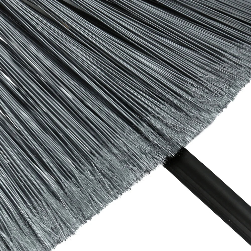 Lobby Broom Dustpan Set Long Handle Easy Clean Compact Durable Rubber Lipped Pan Integrated Comb Perfect Home Office