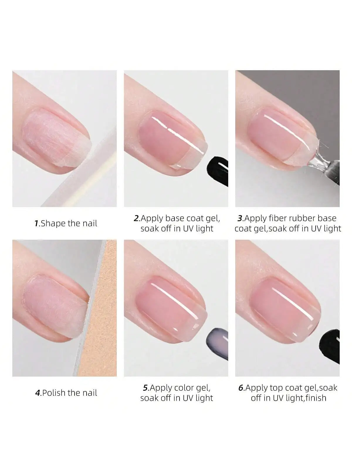 XEIJAYI 3pcs 15ml Fiber Rubber Base Gel Nail Polish Starter Pure Soak Off No Wipe Nail Gel Polish Suitable For Home Manicure DIY