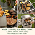 Propel 4Burner 3in1 Gas Grill, Stainless Steel Versatile Grill, Griddle amp Pizza Oven with Pizza Stone, Convertible to Natural