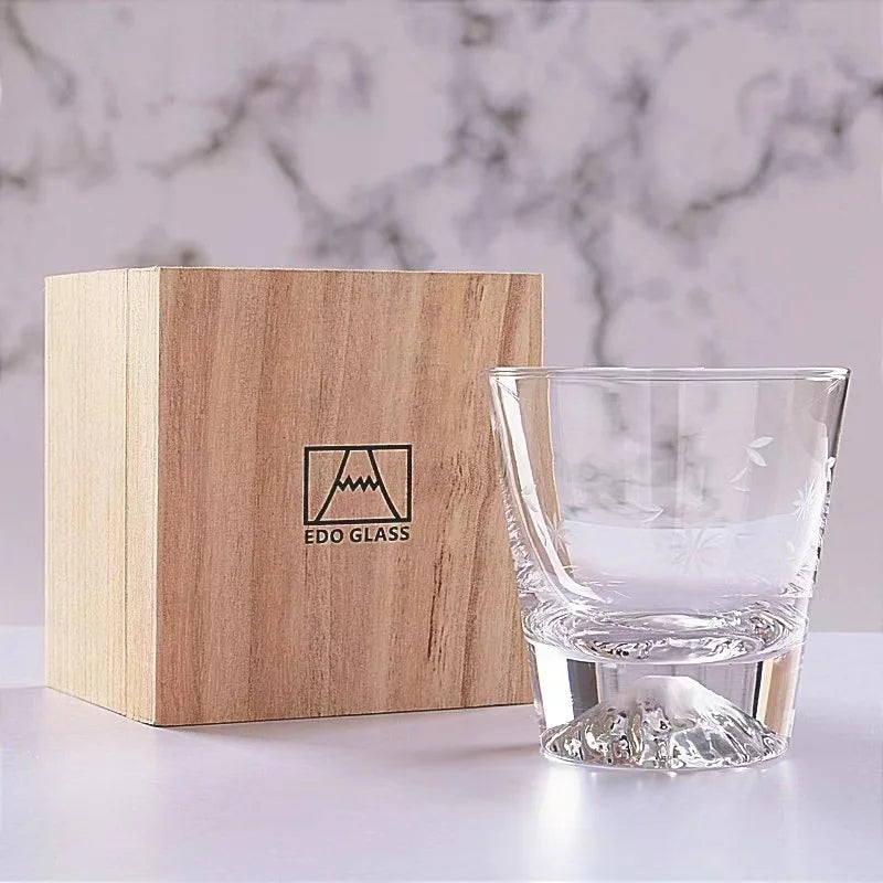 2/1Pcs Transparent Snow Mountain Cup Japanese Mount Fuji Whisky Glass Cup Breakfast Milk Drink Beer Wine Fruit Juice Cups Gift
