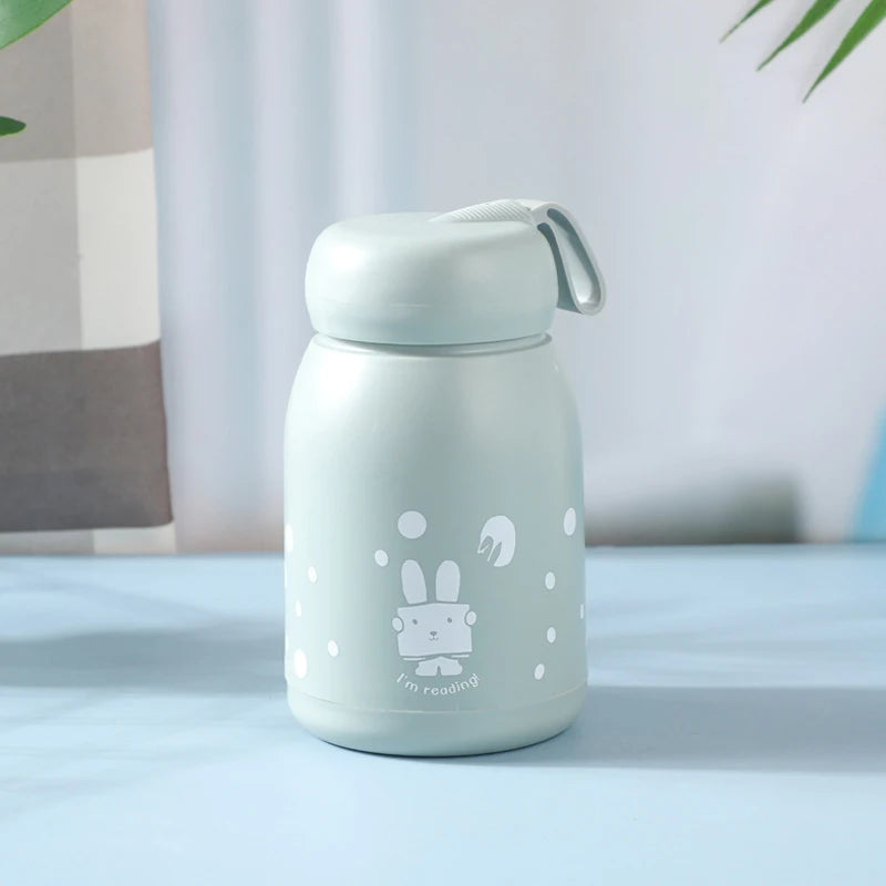 1 Pc 320ml Mini Portable Thermal Cup - Cute Leakproof Glass Vacuum Insulated Flask, Water Bottle for Girls & Kids Daily Drink