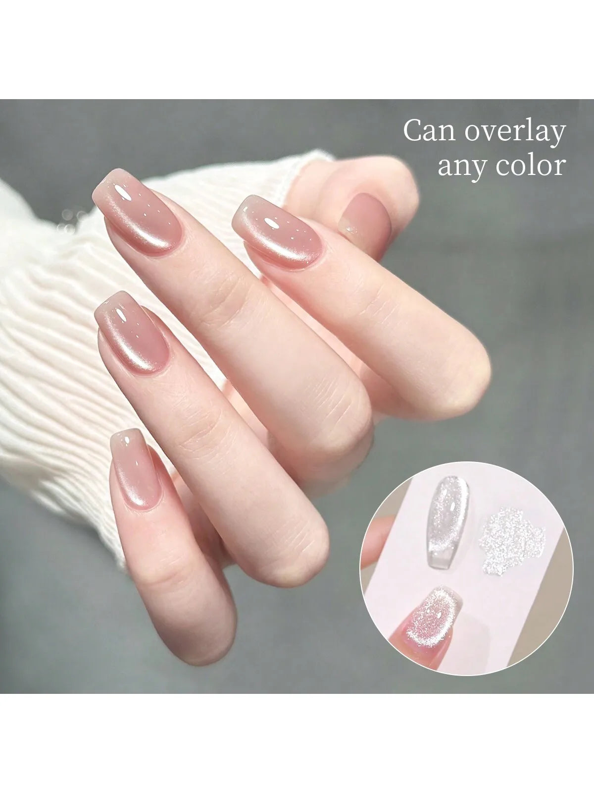 XEIJAYI 1Pc Universal Cat Eye Gel Nail Polish Bright Silver Gel Nail Polish UV/LED Lamp Needed For Women Home Salon Nail Art DIY