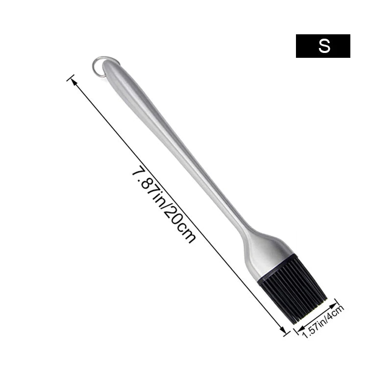 Silicone Basting Brush BBQ Grill Oil Sauce Brush Stainless Steel Handle Oil Brushes Butter Bread Brush BBQ Kitchen Accessories