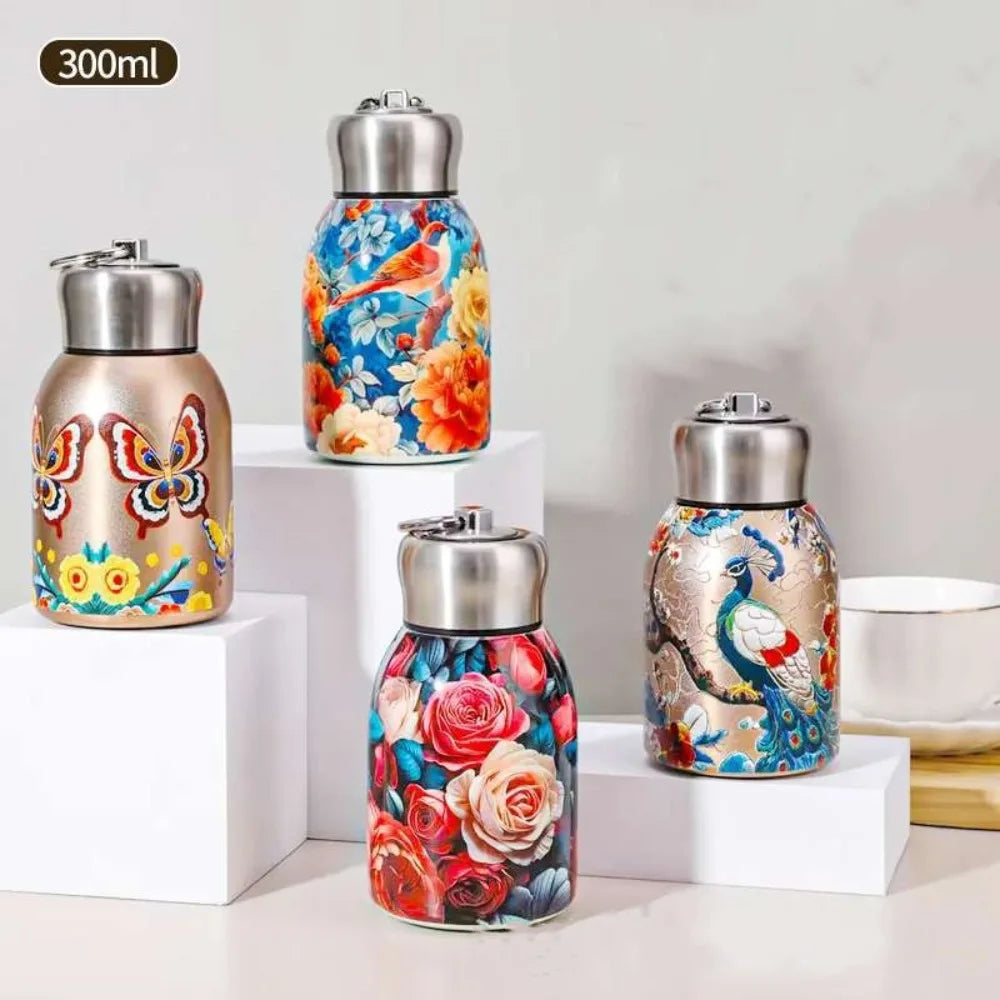 Cute 304 Stainless Steel Insulated Cup 300ml Mini Water Bottle Leak-Proof Double Wall Coffee Mug Travel