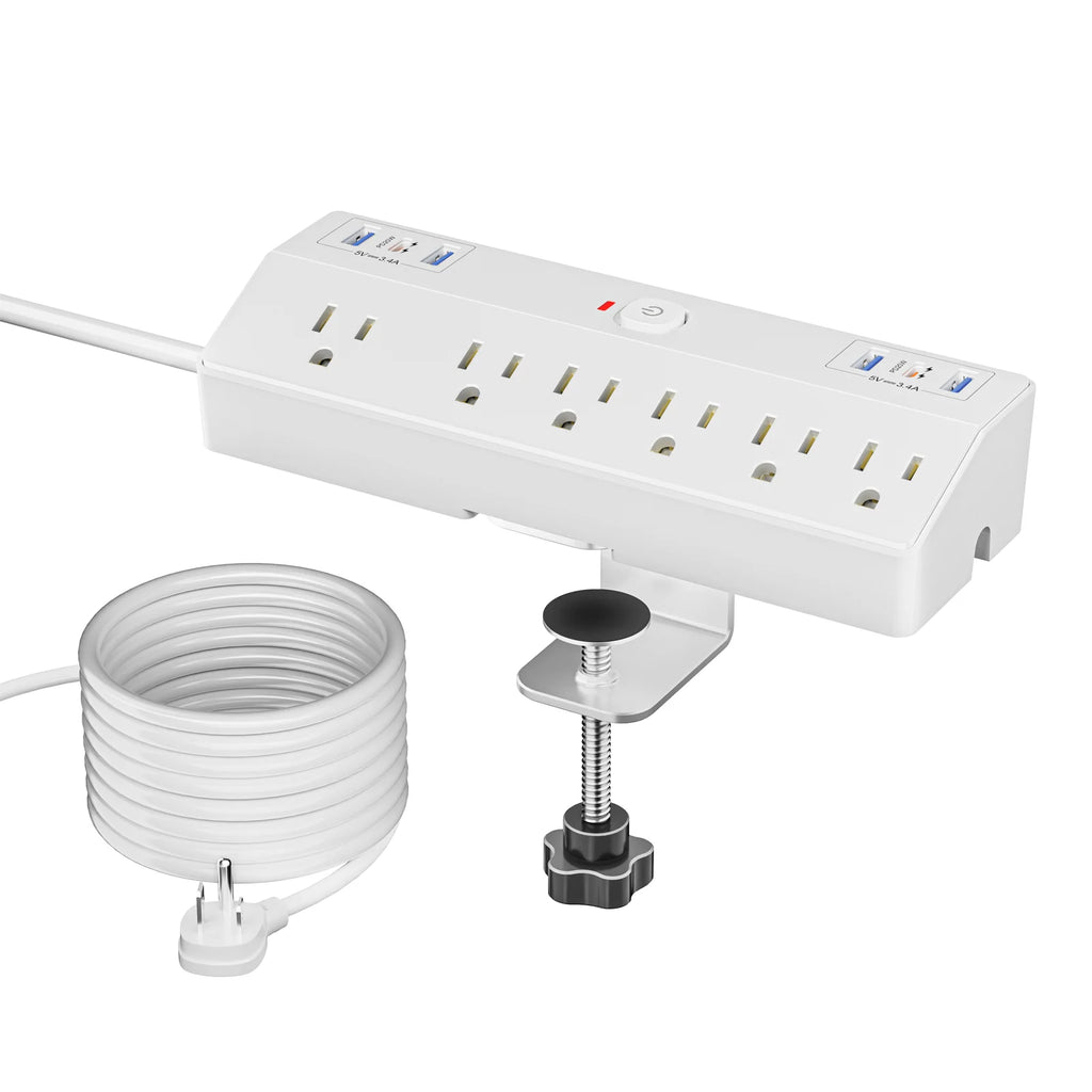 The U.S. clamp model with PD20W fast charging power strip and 3m extension cable is suitable for office, home, school and other
