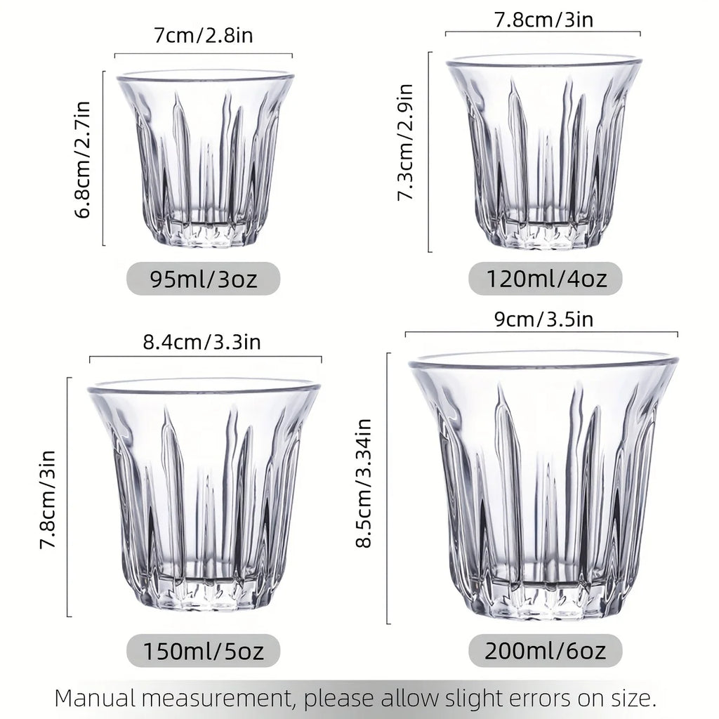 2 Pack Espresso Cups, Clear Glass Cups for Coffee, Coffee Mugs Glasses Espresso Accessories in Kitchen/Office/Bar, Easy to Clean