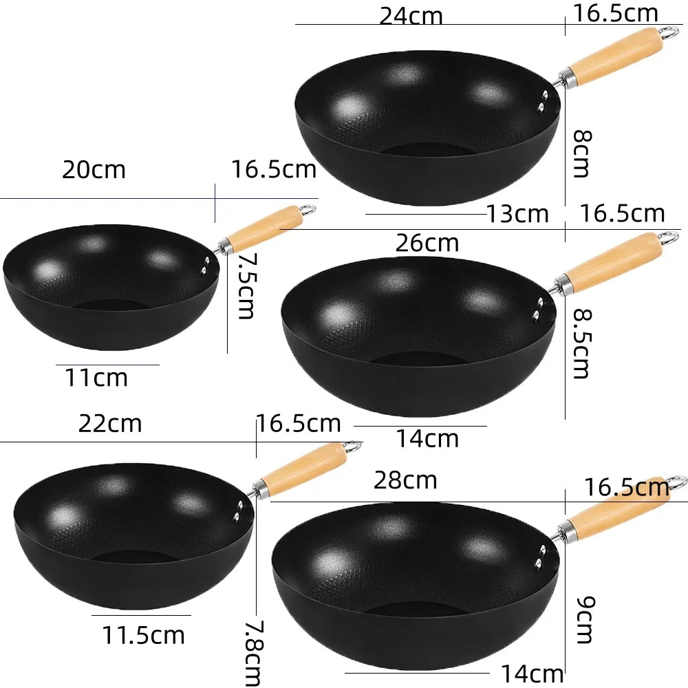 Frying Pan Multi-Functional Non-Stick Household Outdoor Stir-Fry Cooking Pans Induction Cooker Gas Universal Pot Kitchen Tools