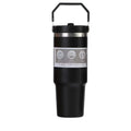 30oz Large Capacity Portable Car Cup Stainless Steel Thermos Bottle with Straw & Handle Travel Sports Water Bottle Vacuum Flask