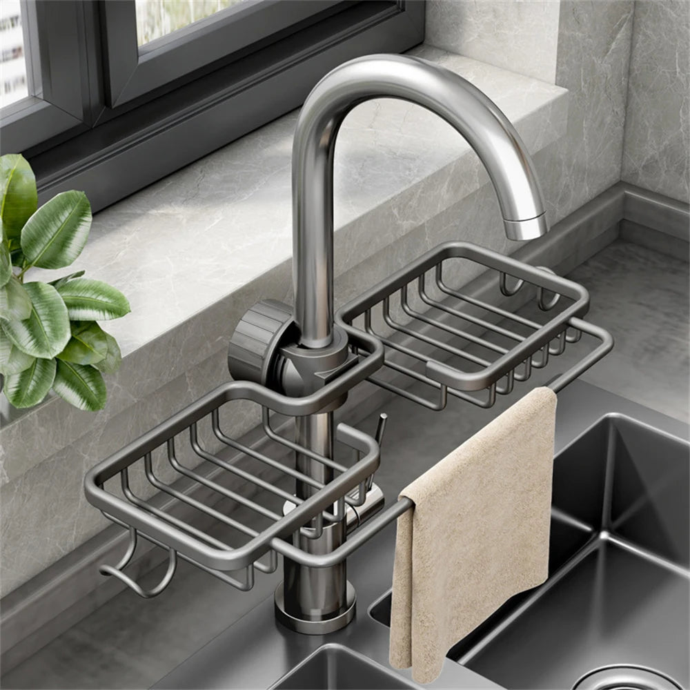 Kitchen Supplies Non Porous Detergent Storage Sponge, Two-Way Drainage Kitchen Cleaning Supplies Cloth Storage Rack