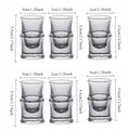 6pcs Sets Drinkware Spirits Cup Small Wine Glass Striped Wine Glass Transparent Baijiu Cup Household Art Design Drinking Cup Bar