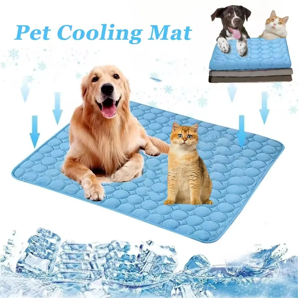 Cooling Dog Mat Summer Pad Mat For Dogs Cat Ice Silk Blanket Sofa Breathable Pet Dog Bed Summer Washable For Small Large Dog Cat