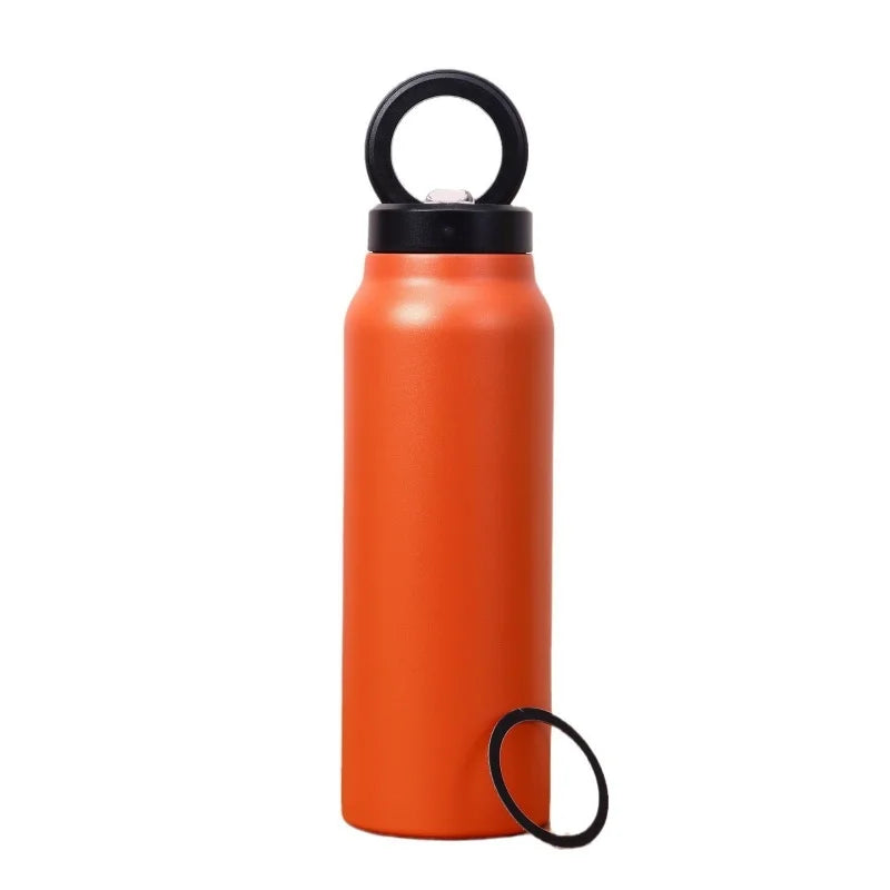 JUSTINLAU Portable Thermos Cup with Magnetic Holder Stainless Steel Double Layer Vacuum Flask Sport Cup Travel Mug Insulated Cup