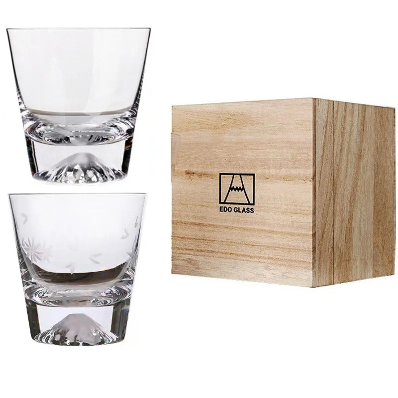 2/1Pcs Transparent Snow Mountain Cup Japanese Mount Fuji Whisky Glass Cup Breakfast Milk Drink Beer Wine Fruit Juice Cups Gift