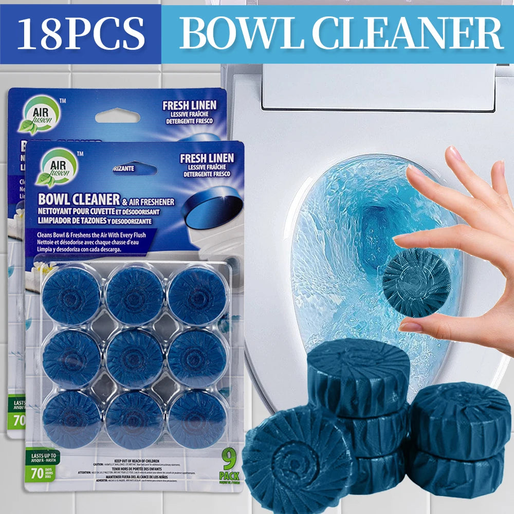 Automatic Toilet Cleaning Tablets, 3-in-1 Formula for Stain & Odor Removal with Fresh Scent | Long-Lasting Toilet Bowl Cleaner
