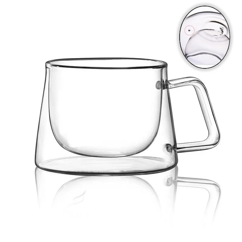 1/2PCS Double Wall Glass Coffee Mug Heat Resistant Tea Milk Juice Coffee Water Espresso Cup Thermo Insulated Cup for Household